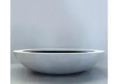 Modern Grey Bowl Planters – Stylish Outdoor Seating Upgrade