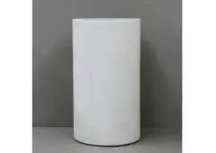Elegant White Slim Cylinder Pot for Modern Garden Style