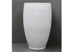 Elegant White Tall Egg Shape Planter Pot – Modern Garden Charm