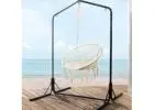 Gardeon Outdoor Hammock Chair with Stand – Cotton Swing Relax Hanging 124cm Cream