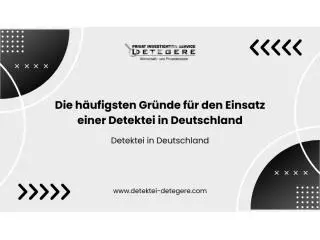 Die häufigsten Gründe für den Einsatz einer Detektei in Deutschland Die häufigsten Gründe für den Einsatz einer Detektei in Deutschland
