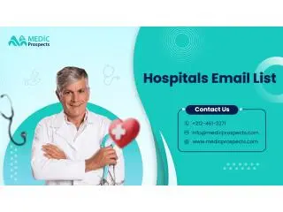 Secure access to 1.12M hospital contacts and develop your market presence. Secure access to 1.12M hospital contacts and develop your market presence.