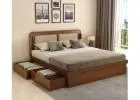 Stylish King Size Bed Design with Built-In Storage Drawers