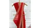 Beautiful Red Saree for Karwa Chauth Celebrations