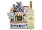 Premium Pinot Grigio gift basket for celebrations