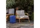 Bold Seville Indigo Tile Side Table for Contemporary Outdoor Décor