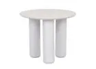 Sculptural Artie Pillar Side Table in White Speckle Finish