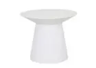 Elegant Livorno Round Side Table in White Speckle Finish