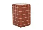 Vibrant Seville Red Glaze Tile Side Table for Statement Outdoor Styling